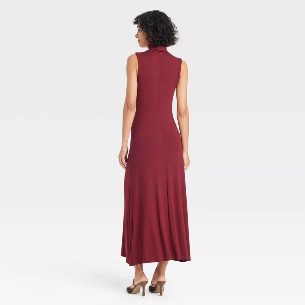 Women's Knit Midi Shift Dress - A New Day Black M - Picture 3 of 3